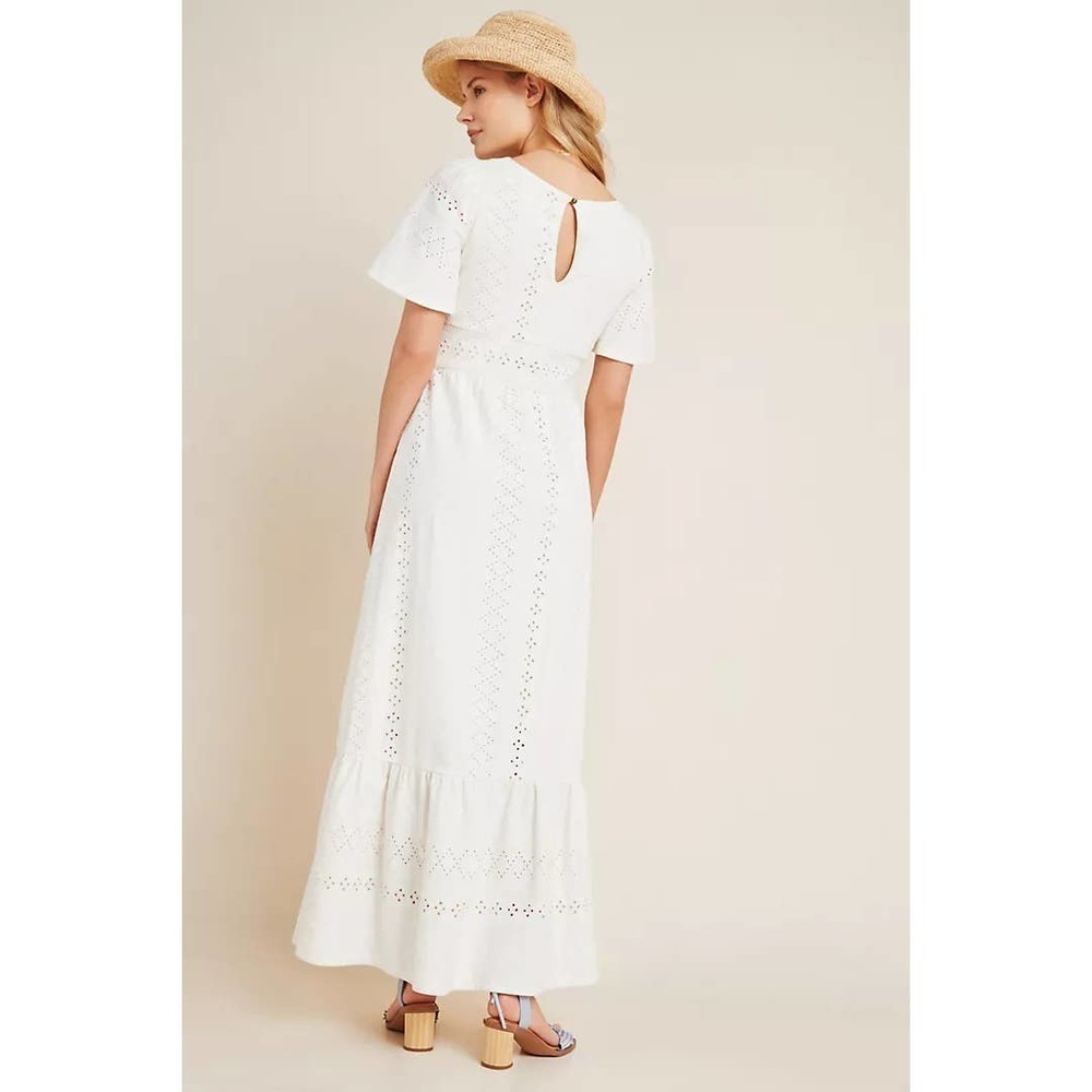Anthropologie White Eyelet Maxi Dress - Picture 3 of 16